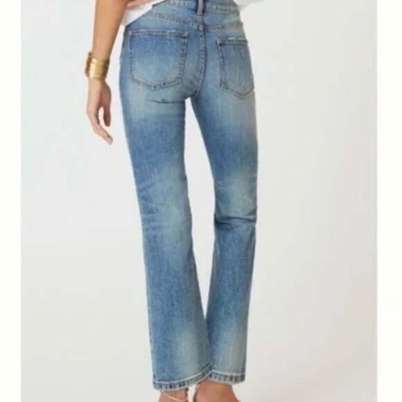 Anthropologie Pilcro Yaya Kick Flare Medium Vintage Wash Jeans sz 28P - Picture 2 of 14